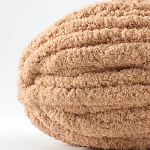 Chunky Yarn for Hand Knitting, No7 Thick Yarn, 250Grams 32Yards, Pack of 4, Perfect for Knitters and Crafters (Khaki)