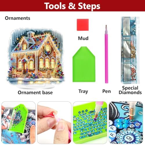 Christmas Diamond Art Kits for Adults,Gingerbread House Diamond Painting