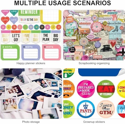 2 Pcs Sticker Storage Book, BetterJonny Large Clear Storage Book for Planner Scrapbook Stickers Organizer Binder Can Holds 104 Stickers, 2pcs B