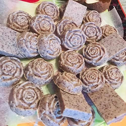 Flower Soap Molds-Silicone Soap Molds Rose Soap Mold | Soap Molds Silicone Shapes-3PCS 6 Cavities Flower Soap Mold,Silicone Molds for Soap Bath Bombs Shower Steamer Lotion Bars