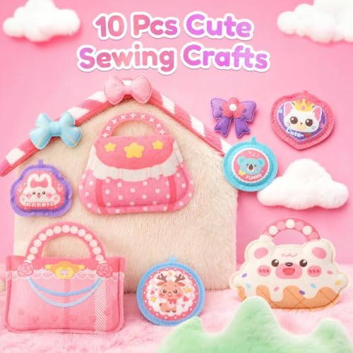 WeeHomm Kids Sewing Machine Toy Beginners Kit, Craft Gift for Girls 4-12