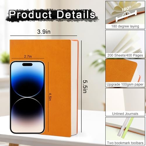 Thick Blank Journal Notebook 400 Pages A6 Unlined Sketchbook