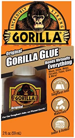 Gorilla Original Gorilla Glue, Waterproof Polyurethane Glue, 2 Ounce Bottle, Brown, (Pack of 1)