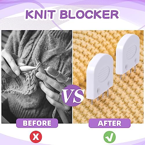 Opstin 20Pcs Knit Blocking Pins Kit, Knit Blockers Pins Kit, Knit Blocking Combs, Blocking Pins for Knitting & Crochet Projects, Knit Blocking Pins for Blocking Mats, Crochet Blocking Pins