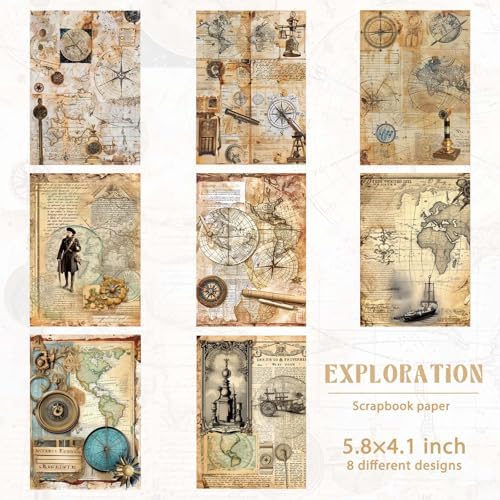 Bomichi 16 Sheets Scrapbook Paper, Vintage Decorative Scrapbook Supplies for Junk Journal Card Making Picture Art Collage DIY 5.8x5.8 inches, Butterfly theme