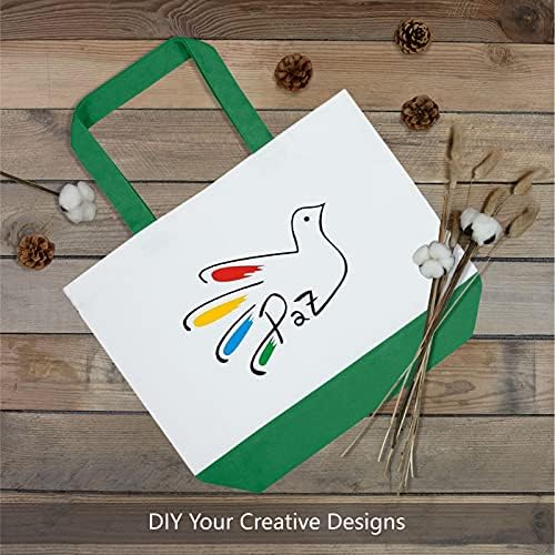 TOPDesign 1-Pack Super Strong Large 12oz Cotton Canvas Tote Bag, Reusable Grocery Shopping Cloth Bag, Fashionable Two-Tone Tote for Crafts, DIY Your Creative Designs