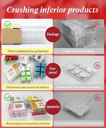 Thickened Wax Melt Molds Containers Clamshells for Wax Melts