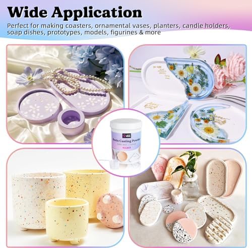 LET'S RESIN Resin Casting Powders Starter Kit,1000g Fast Cured Resin Powder