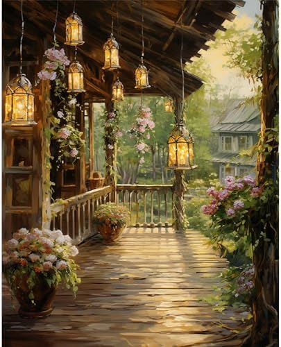 Landscape Paint by Numbers for Adults - Scenery Paint by Number on Canvas