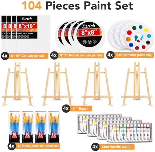 ESRICH 4 Set Acrylic Painting Kits for Adults Couples Date Night