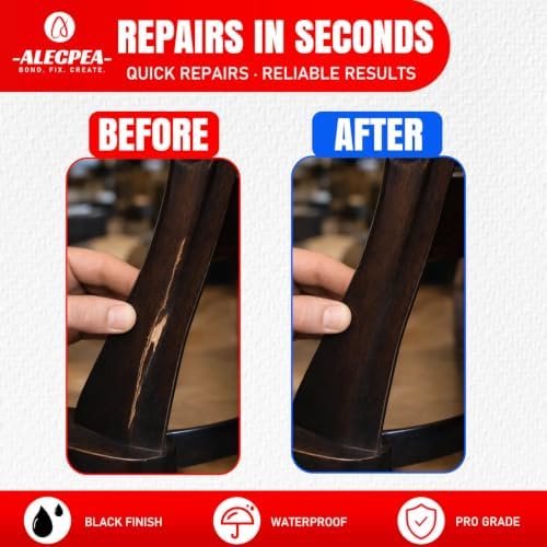 ALECPEA Black Wood Glue, Thin CA Glue for Dark Wood, 30g with 3 Droppers