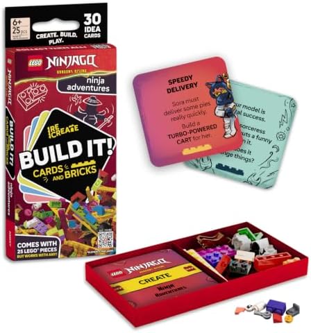 LEGO NINJAGO Recreate Activity Cards – Ninja Adventures | Ninja-Themed Building Game with 30+ Activity Cards & 25 LEGO Elements | Ages 6+