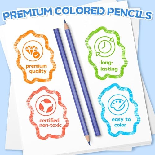 24 Pack Colored Pencils, Color Pencils Bulk for Kids Classroom, 144 Count