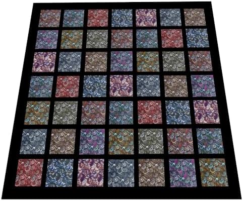 4" 200pcs Cotton Fabric Squares for Sewing Quilting Supplies- Dark Paisley