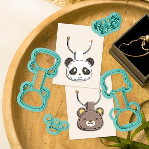beinkmake 10Pcs Animals Keychain Polymer Clay Cutters for Adults Cute Animals Avatars Polymer Clay Keychain Cutter for Jewerly Making Birthday Party Gifts DIY Supplies