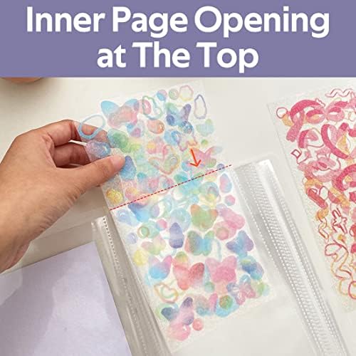 2 Pcs Sticker Storage Book, BetterJonny Large Clear Storage Book for Planner Scrapbook Stickers Organizer Binder 50 Page 4.8 x 9.7 Inch