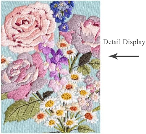 Silentsea Embroidery Kit, Floral and Nature Designs, 3-Pack with Hoops, Needlework Pattern Set (Flower-2)