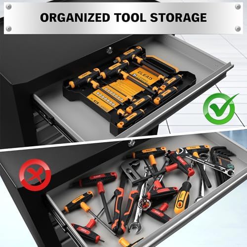 ELEAD 14-Piece T-handle Allen Wrench Set, Metric 2.5mm-10mm & SAE 1/8"-3/8" Portable Hex Key, Long Arm Allen Key Set with Storage Box for Basic Home Repair and Mechanical Maintenance