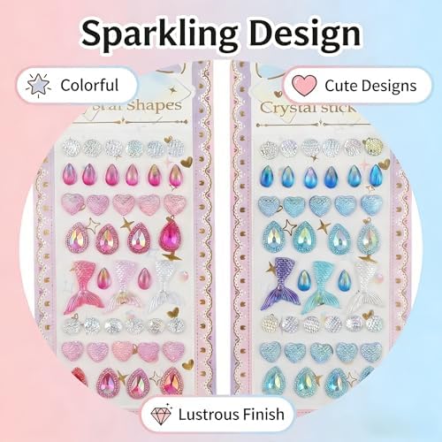 【2 Sheets】 Airy 3D Puffy Stickers, Resin Decorative Stickers, Cute Small Stickers for Kids，Girls, Adults, Reusable Tiny Stickers for Phone Case, Notebook - Perfect for Craft and GIF (Luminous)