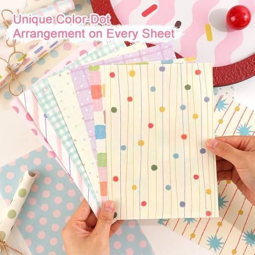 icceemee 160 Sheets of Colorful Dots Scrapbook Paper, journaling Scrapbook Supplies Craft Collage Paper Set, Junk Journal Bullet Journal Poster Room Decor for Card Making Decorative Gifts