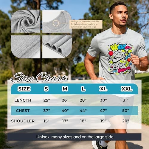 Joyclub 5 Pack Sublimation Shirts Blanks Bulk Polyester Unisex S-2XL | Wholesale crew neck short sleeve for heat transfer and vinyl; mixed sizes simplify team, event and small-batch planning gifts