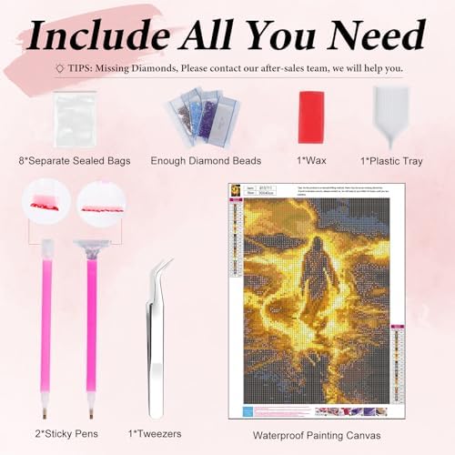Yezavesu Jesus Diamond Art Kits for Adults Beginners 12x16 Inch | Jesus Diamond Painting Kit, DIY 5D Full Round Drill Gem Art, Stress Relief Craft Kits, Home Wall Decor Gift