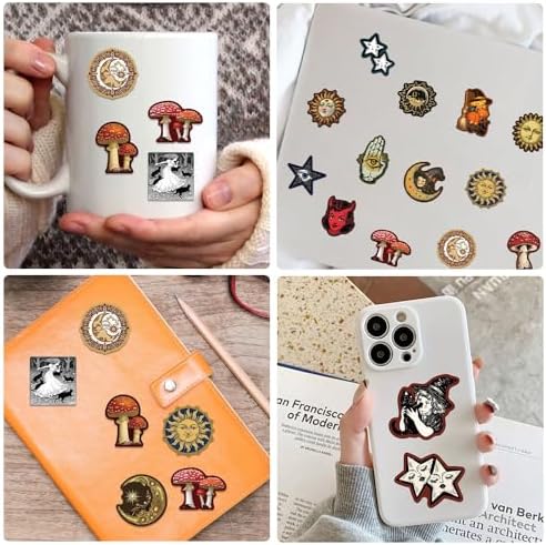 50pcs Mysterious Universe Vinyl Stickers Scrapbook, Self-Adhesive Waterproof Vinyl Sticker for Laptops, Aesthetic Decor Journal Stickers Planner Accessories for Luggage, Water Bottles