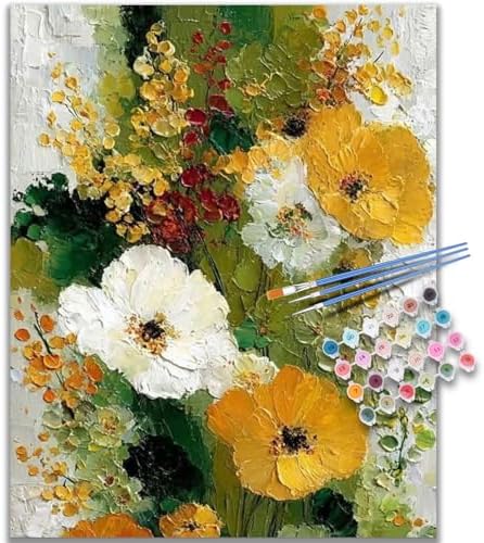 Kalonyth Flowers Paint by Numbers Kit for Adults, 16x20 inch, No Framed