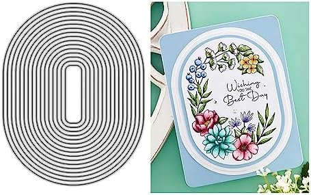 Oval Border Die Cuts for Card Making,Metal Cutting Dies Embossing Paper Dies for Scrapbooking DIY Album Card Making Supplies