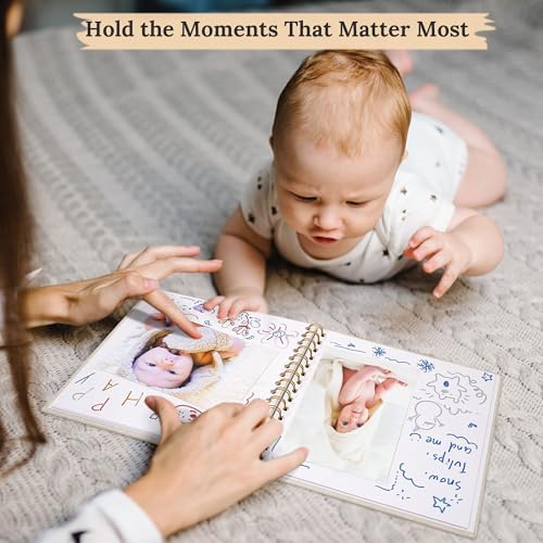 8"x8" Scrapbook Photo Album Linen Cover 20 Sheets 40 Pages White Paper | Yellow Hardcover Kraft White Pages Memory Book, for Travel Wedding Guest Book Christmas Baby Shower Fits 4x6 & Instant Photos