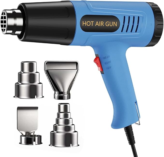 Heat gun,Fast Heat,2 Temp Settings,Overheat Protection with 4 Nozzle