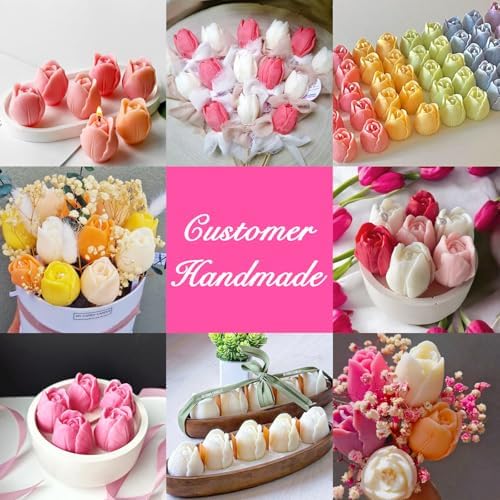 3 PCS 3D Tulip Silicone Molds for Candle Resin Soap Making Crafts