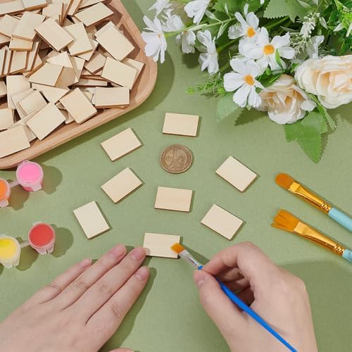 PH PandaHall 100pcs Blank Mini Books for Miniature Bookshelf Wooden Dollhouse Books Miniature Book Tiny Book for DIY Crafts Build Your Own Tiny Library Scene Build Decoration Accessories, 29x19x3mm