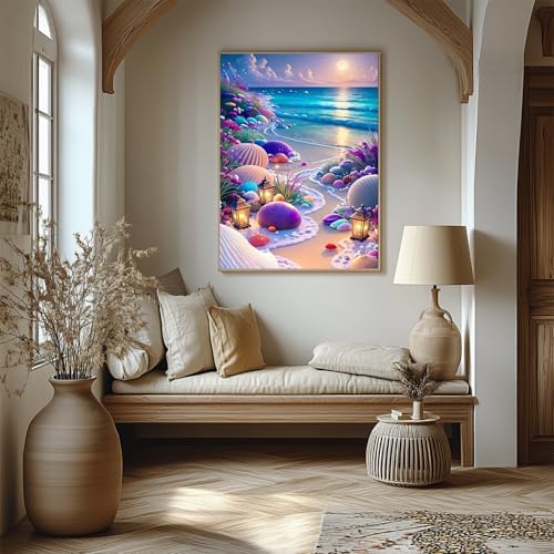 AIBOERL Paint by Numbers Kit for Adults Beginner, Beach, 12X16In