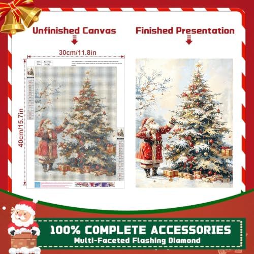 Christmas Diamond Art Kits for Adults,Christmas Tree Diamond Painting