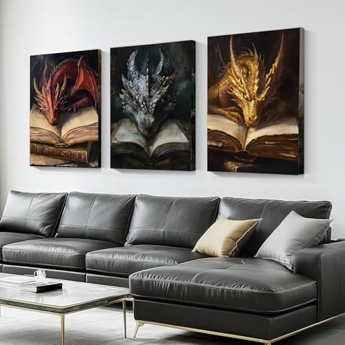 3 Pack Dragon Diamond Art Kits for Adults Round Diamond Painting 12x16Inch