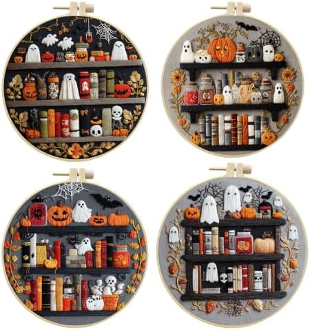 Embroidery Halloween Kits Starter Embroidery Kit Supplies for Adults