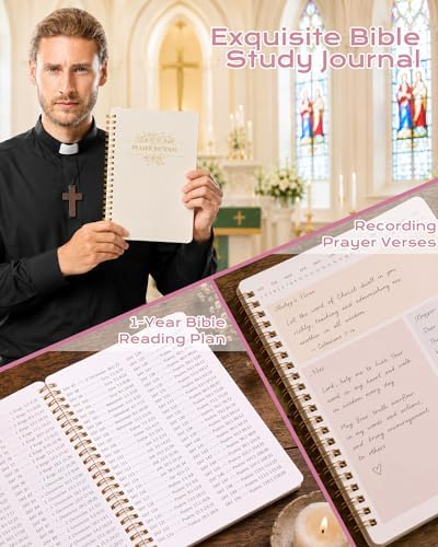 XKDOUS 40 Bible Study Kit, Journaling Supplies for Women with Case, Pink
