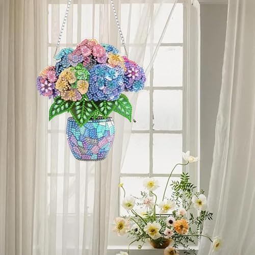 AIBOERL Diamond Art Kits for Adults, Flower Acrylic Hanging Suncatcher