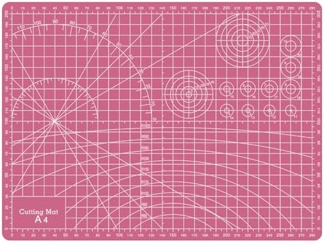 Sewing Cutting Mat 12in x 9in,Small Self Healing Cutting Board A4 Rotary Cutting Mat for Crafts Pink Double Sided Thickened PVC Craft Cutting Board for Quilting Hobby Fabric Precision