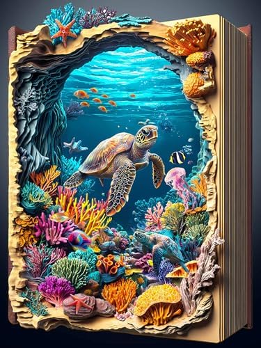 Benjenes Book Diamond Art Kits for Adults, Sea Turtle Diamond Painting Kits
