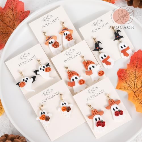 Puocaon Halloween Ghost Polymer Clay Cutters for Jewelry Earrings Making