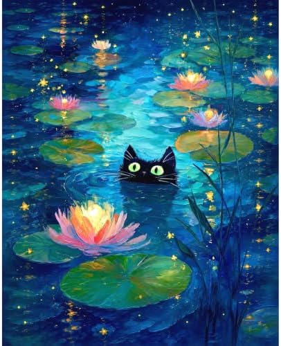 Cat Paint by Numbers Kit for Adults,DIY Paint by Numbers for Adults 16x20in | Cat Adult Paint by Numbers,DIY Acrylic Oil Paint by Number Adult for Home Wall Decor Gifts Pre Drawn Canvas Stress Relief