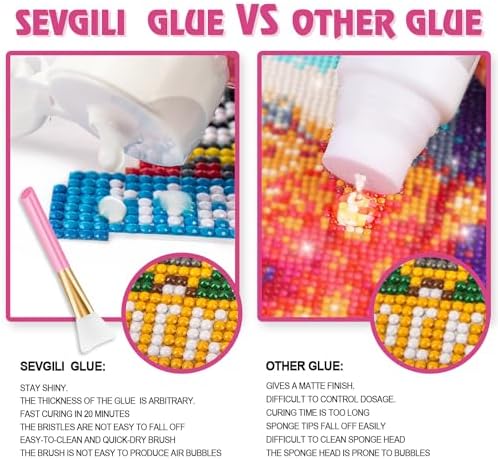 Diamond Painting Sealer 284ML with Brush 2 Packs, Diamond Art Sealer Kits