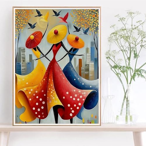 Jiqinsiye Woman Paint by Numbers Kit for Adults,Dancers DIY Painting Kits on Canvas,Female Color by Numbers,Large Adult Paint by Number for Gifts,Home Wall Decor