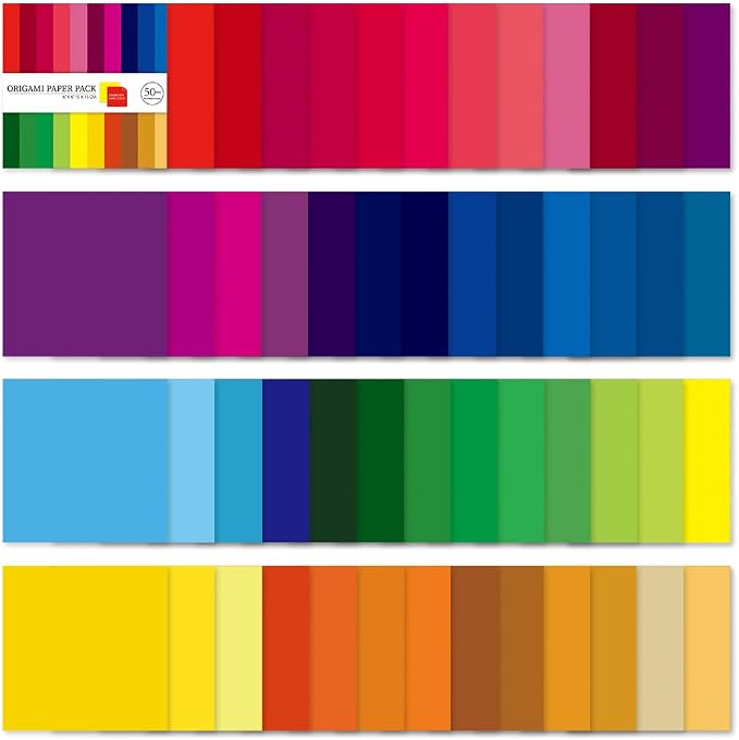 6x6" Origami Paper,50Sheets Double Sided Colored Paper,Square Craft Paper