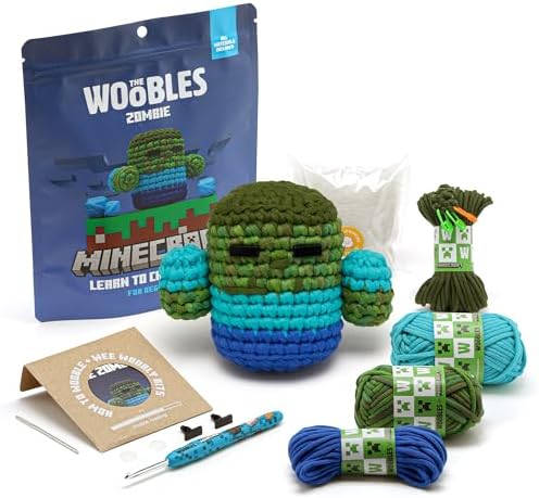 The Woobles Minecraft Crochet Kit for Beginners (Zombie)