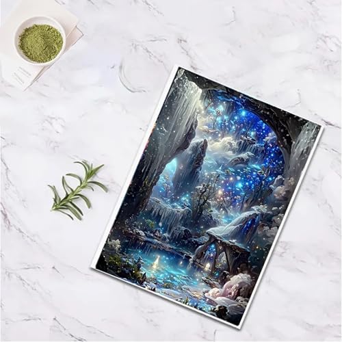 SHONGSHU Diamond Art Kits for Adults-Colorful Starry Forest Landscape Diamond Painting Kits for Adults Beginners, 5D DIY Full Drill Round Rhinestone Gem Art Crafts Paintings for Home Wall Decor (SK4)