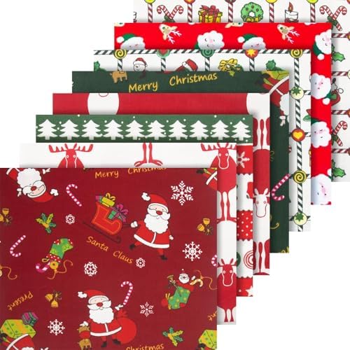 Aubliss 8pcs Fat Quarter Fabric Bundles (100% Cotton - 20'' x 20'')