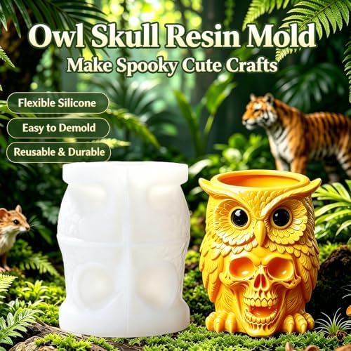 Owl Epoxy Resin Silicone Mold for Casting Halloween Decor Candle